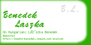 benedek laszka business card